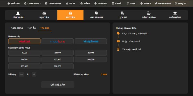 Rút Tiền Good88 2 Dùng thẻ cào để giao dịch siêu đơn giản, an toàn hội viên nên biết