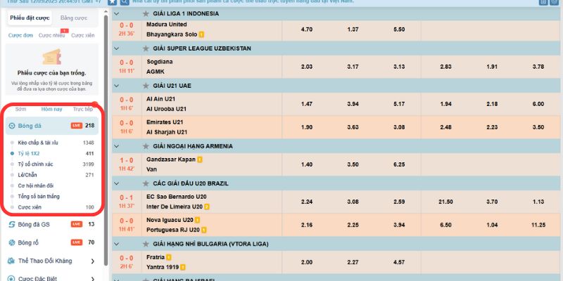 Thể Thao Good88 9 Hàng loạt kèo đến từ những bộ môn quen thuộc